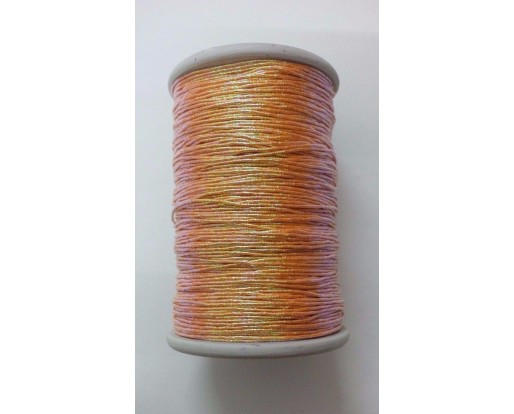 ORANGE - 120 Yards - Lurex Zari Jari Sparkle Shiny Thread Yarn Cord Dori - For Crochet Jewelry Handicraft Knitting Artwork DIY